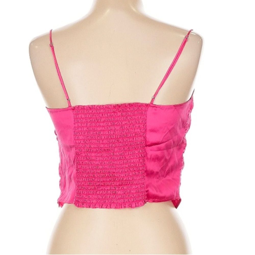 Reformation Gruyere 100% Silk Hot Pink Bandana Y2K Fitted Cami Top Size 10 - Picture 4 of 10